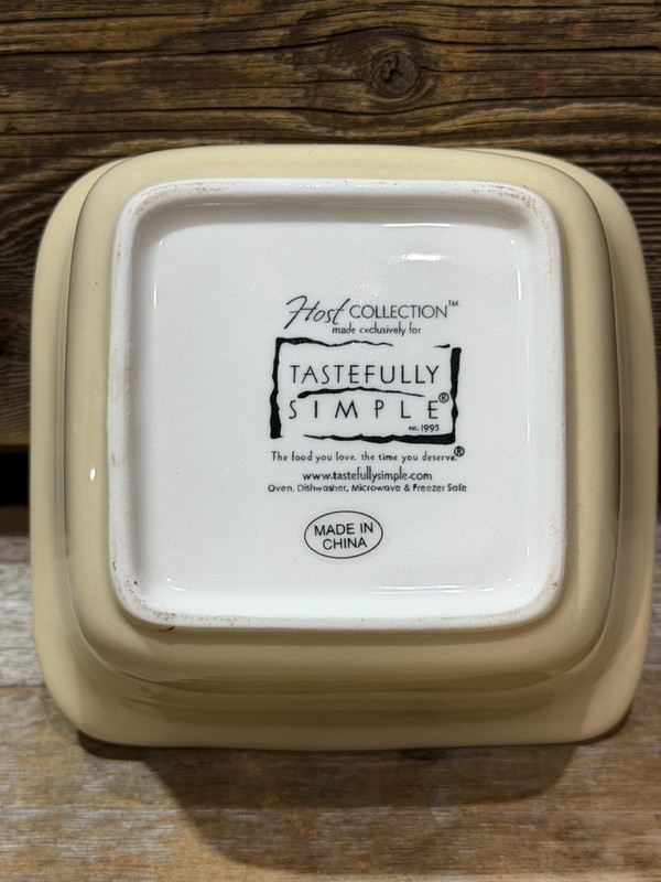 Host Collection, Tastefully Simple, Square Dip Bowl, Almond gallery