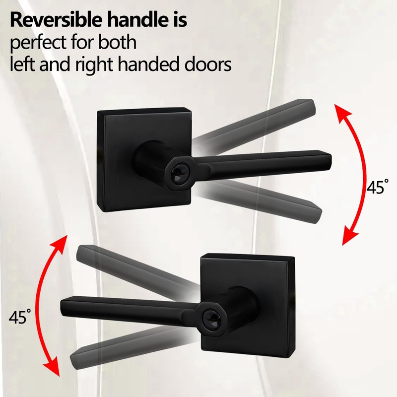Keyed Entry Lever Lock Matte Black, Exterior Door Handle HD1601-DB-ET-1P gallery