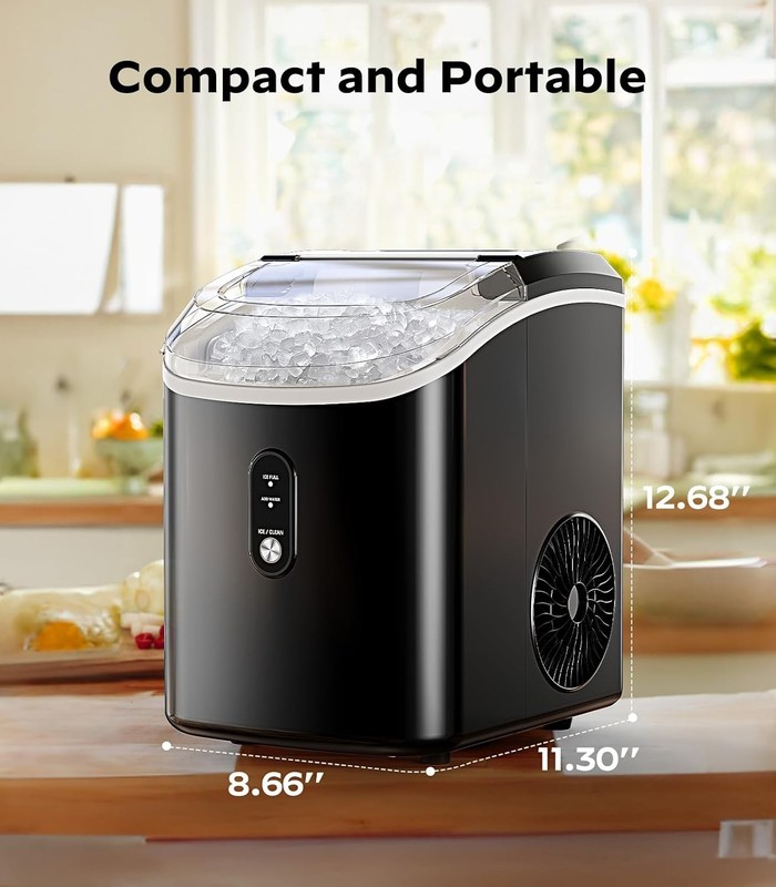 Compact Pellet Ice Maker - Self-Cleaning, 33Lbs/24H, Perfect for Home/Office gallery