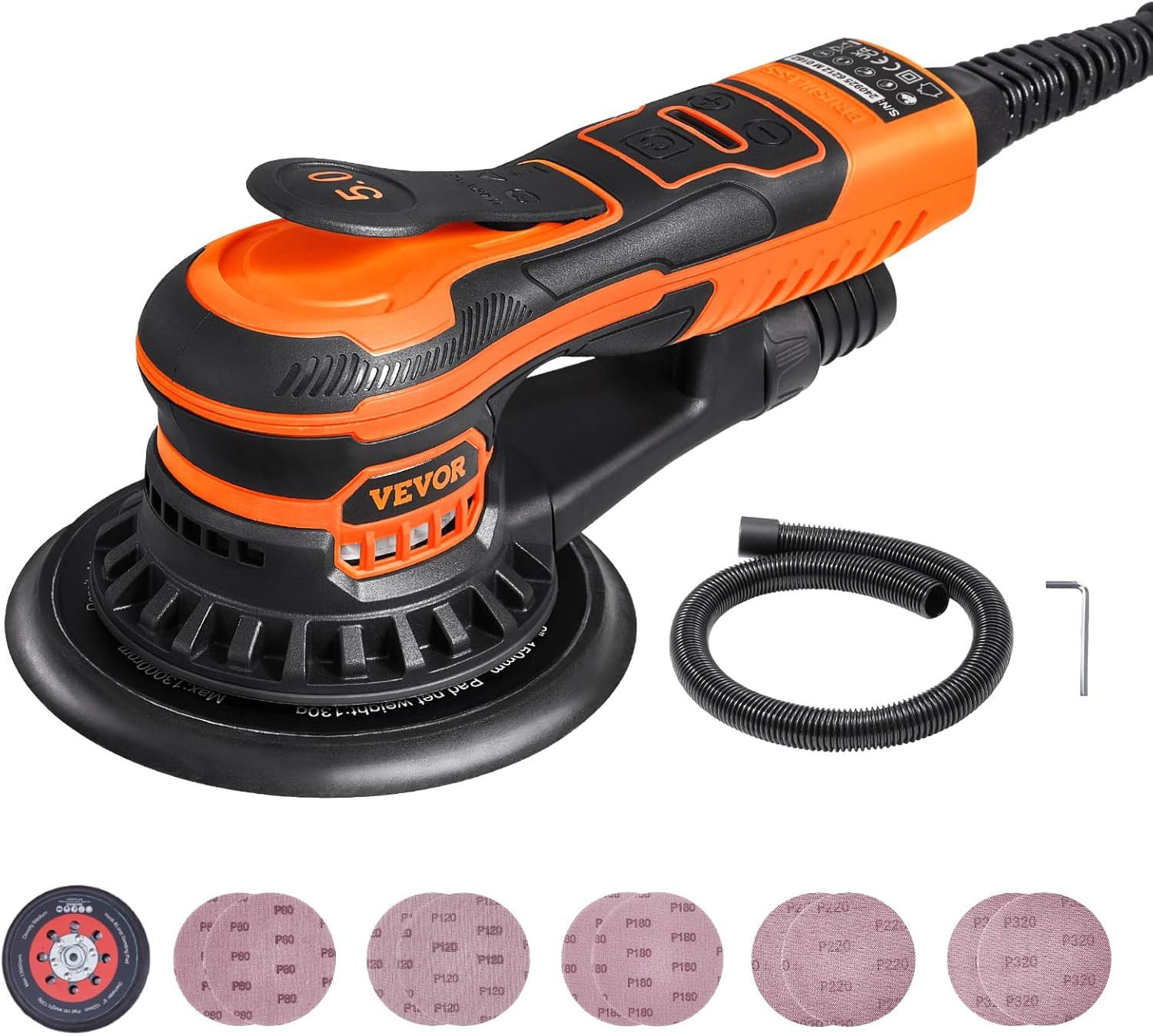 Random Orbital Sander 6-Inch, 350W Brushless Orbital Sander, 10,000 PRM 6 Variab gallery