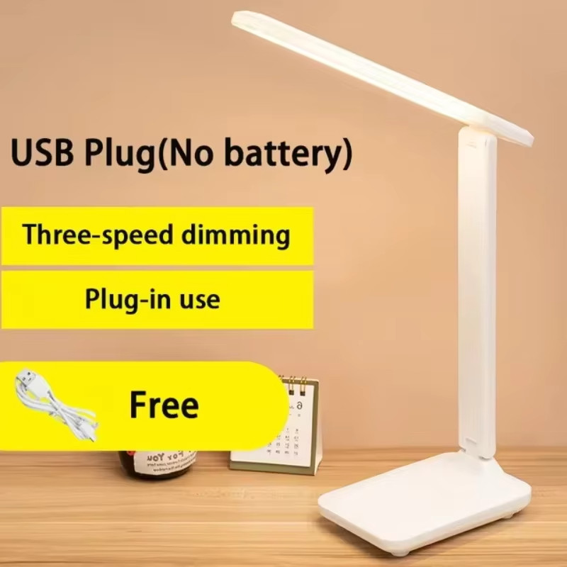 Dimmable LED Desk Light Touch Sensor Table Bedside Reading Lamp USB Rechargeable gallery