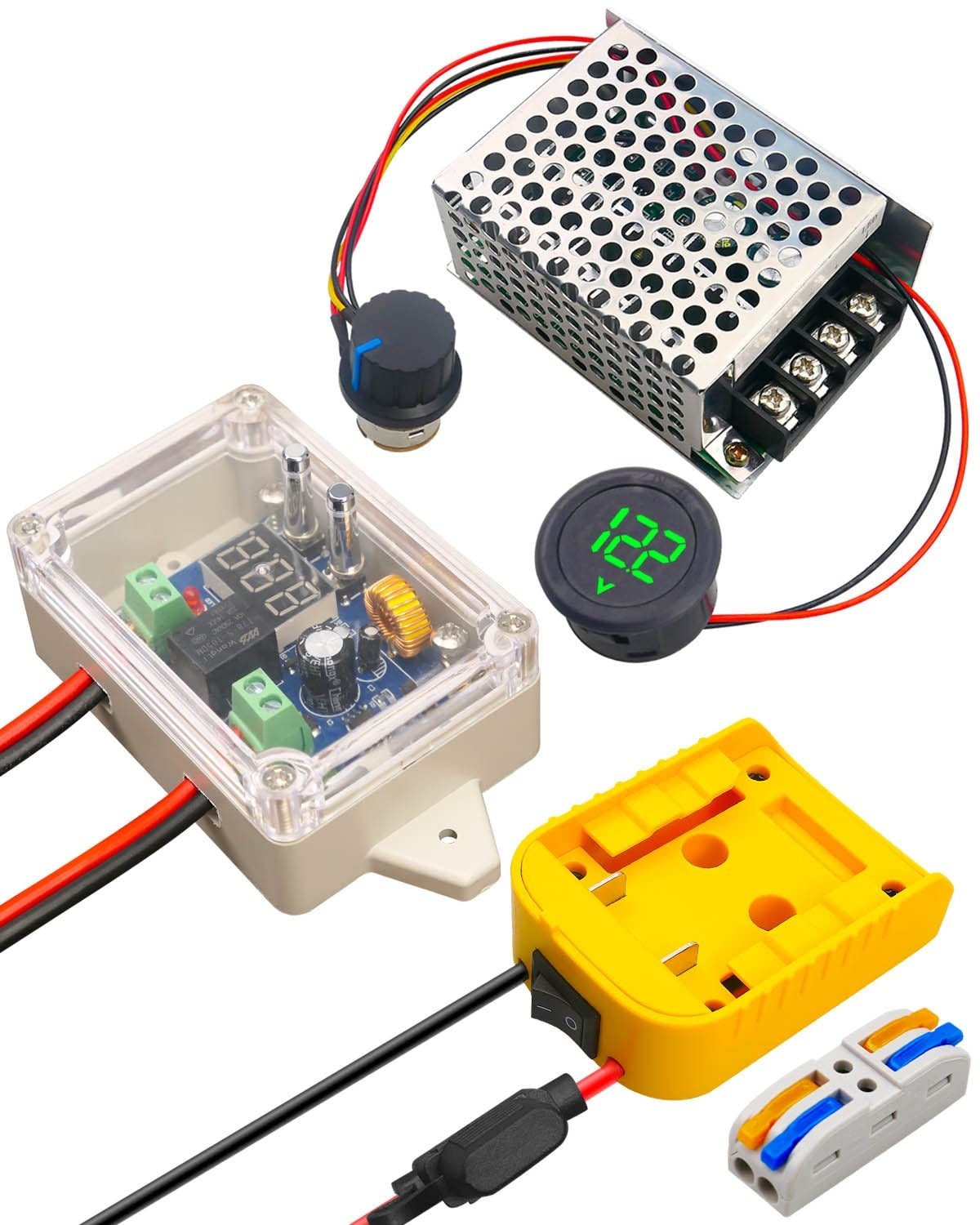 Power Wheel Battery Adapter Converter Kit Fit for DeWalt 18V 20V Battery, Speed gallery