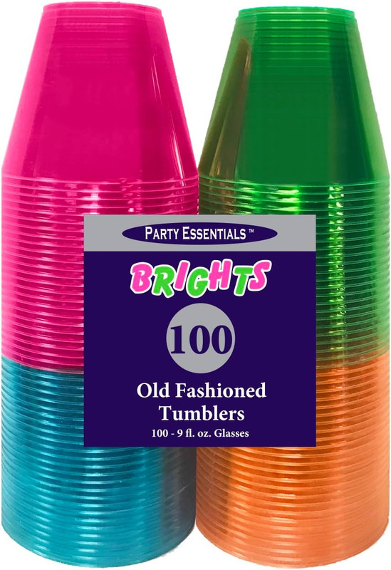 Plastic Cups, 100-Count, Assorted Neon gallery