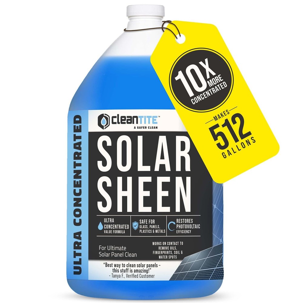 CLEANTITE Solar Panel Cleaner 1 Gallon (Makes 512 G) - 128 Fl Oz (Pack of 1)