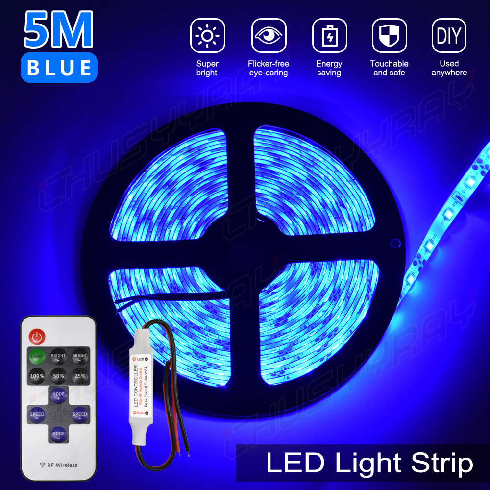 32ft UV / Blue LED Strip Light Night Fishing Ultraviolet Boat 12v White 2*5M gallery
