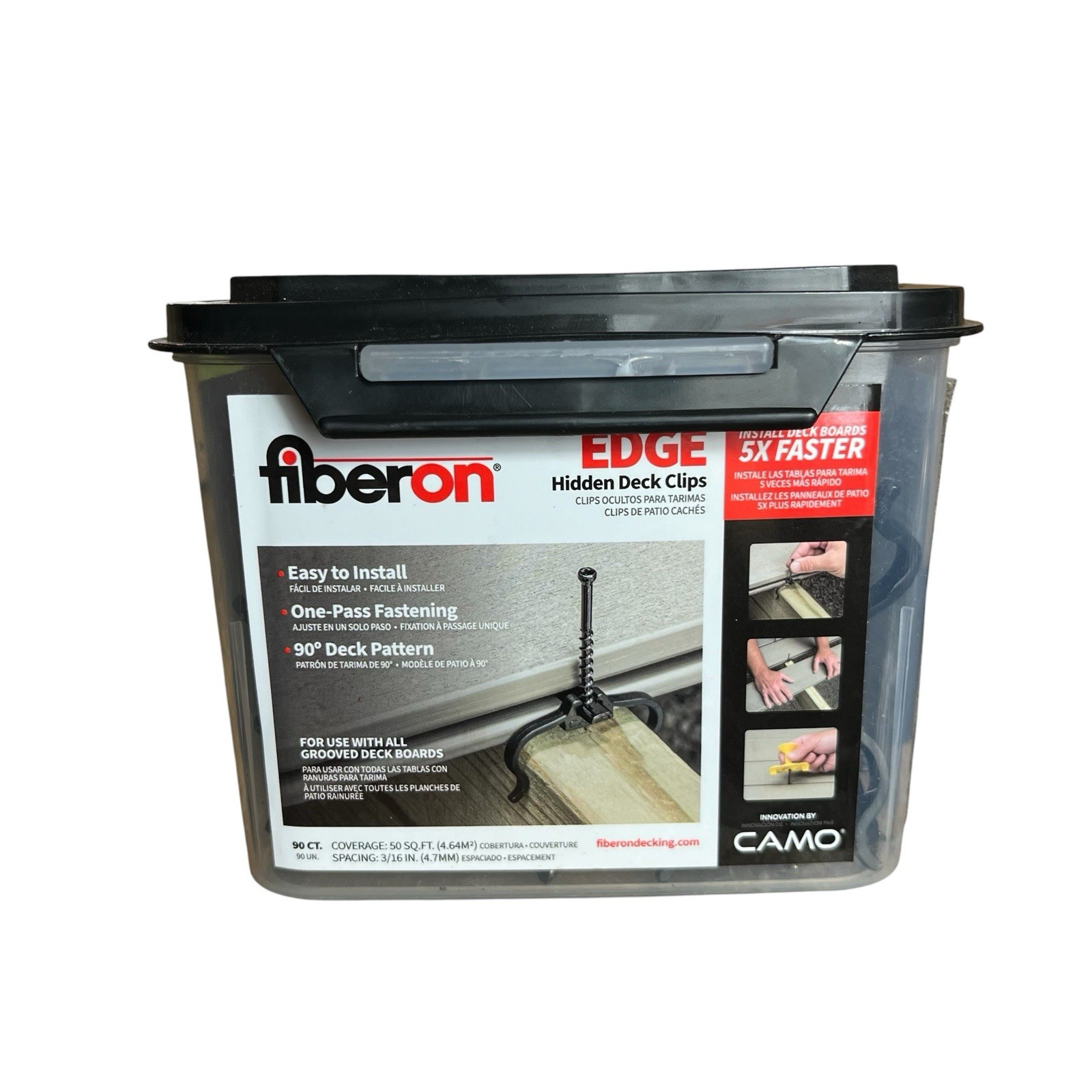 Fiberon Edge Hidden Fasteners - 90 Count Box - 50 sq ft (4.65 m. sq.) Coverage gallery
