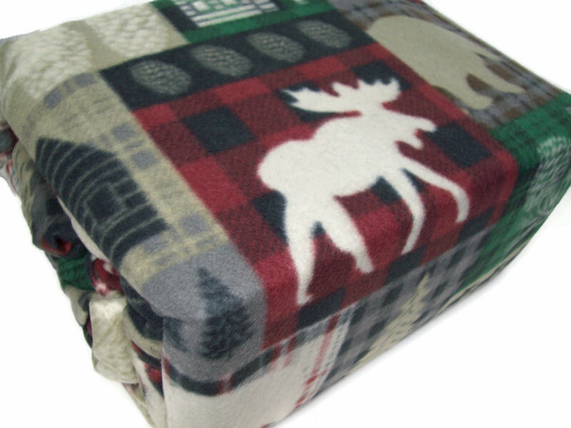 Home Collection Ashley Cooper Fleece Moose Trail Lodge Plaid Queen Sheet Set New gallery