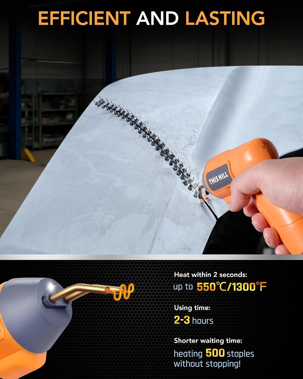 Cordless Plastic Welder with LED Ergonomic Grip 900 Staples for ABS PP TPO TPE gallery