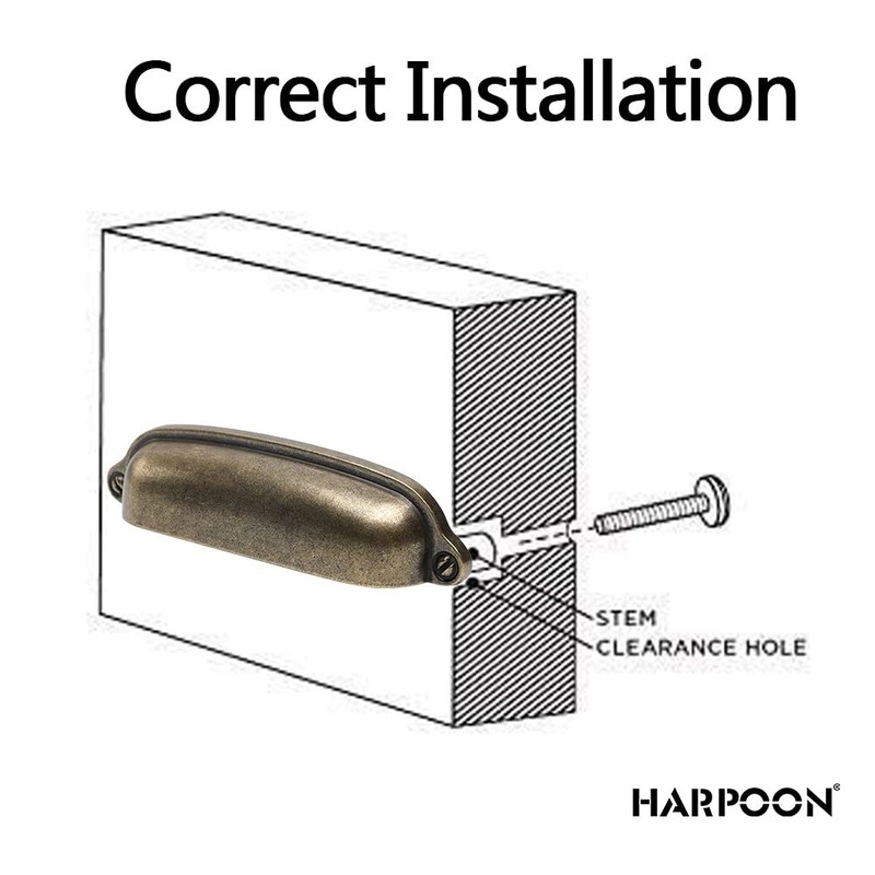 HARPOON Cup Handle Pulls Kitchen Drawer Cabinet 3 Inch, Antique Brass gallery