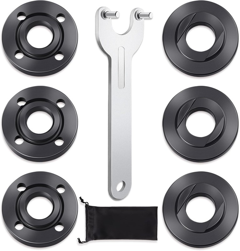 7PCS Angle Grinder Flange Nut Set with Wrench Compatible 4.5–5" Tools 5/8-11 NEW gallery