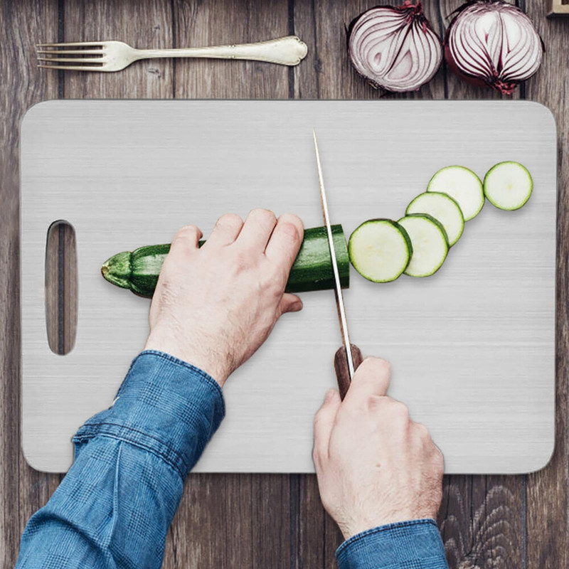 Stainless Steel Cutting Board Double-Sided Titanium Chopping Board for Kitchen gallery