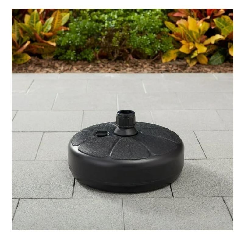 Mainstays 26lb Outdoor Fillable Round Resin Opp Umbrella Base Black gallery