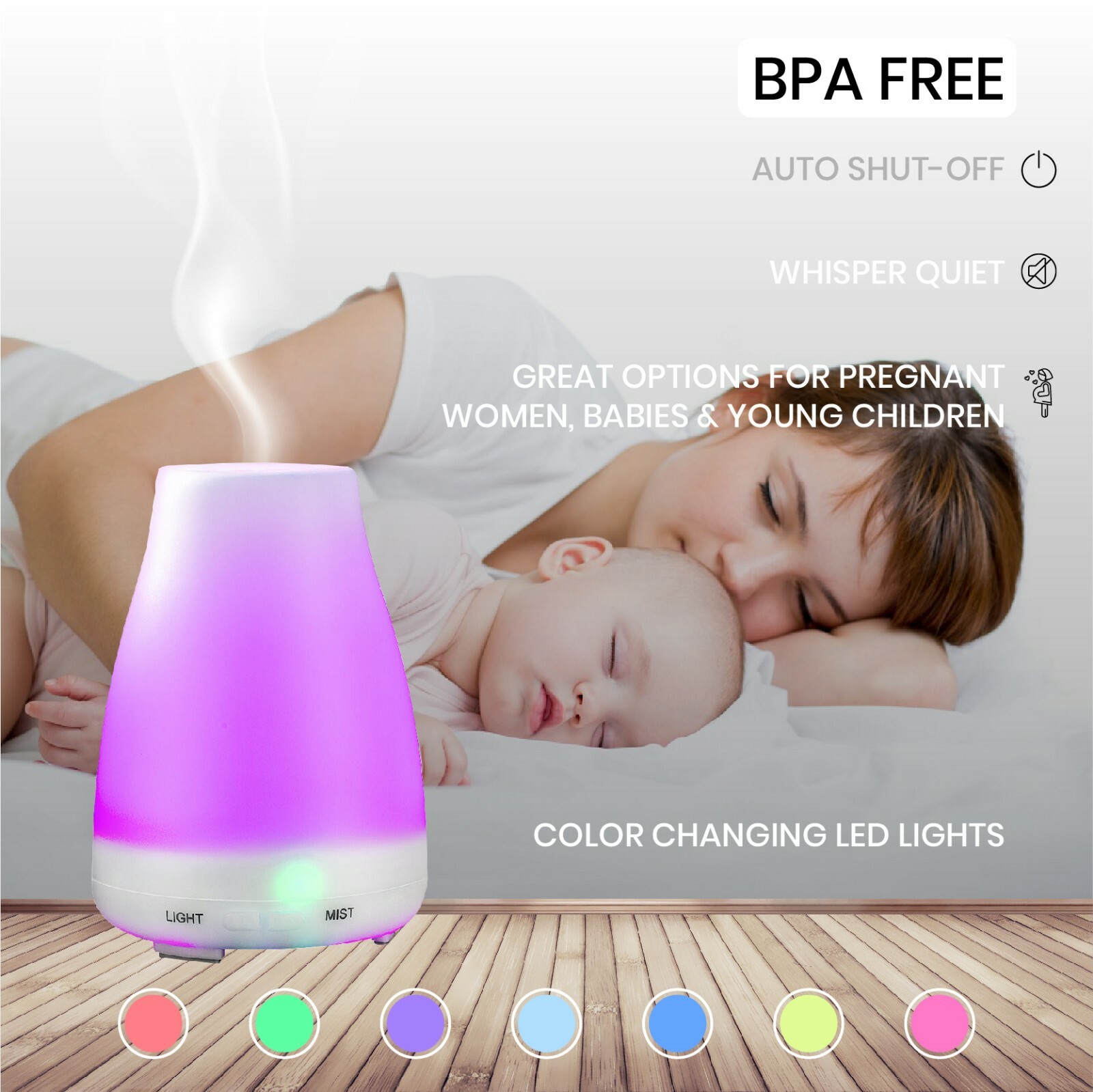 Essential Oil Aroma Diffuse Aromatherapy LED Ultrasonic Humidifier Air Purifier gallery