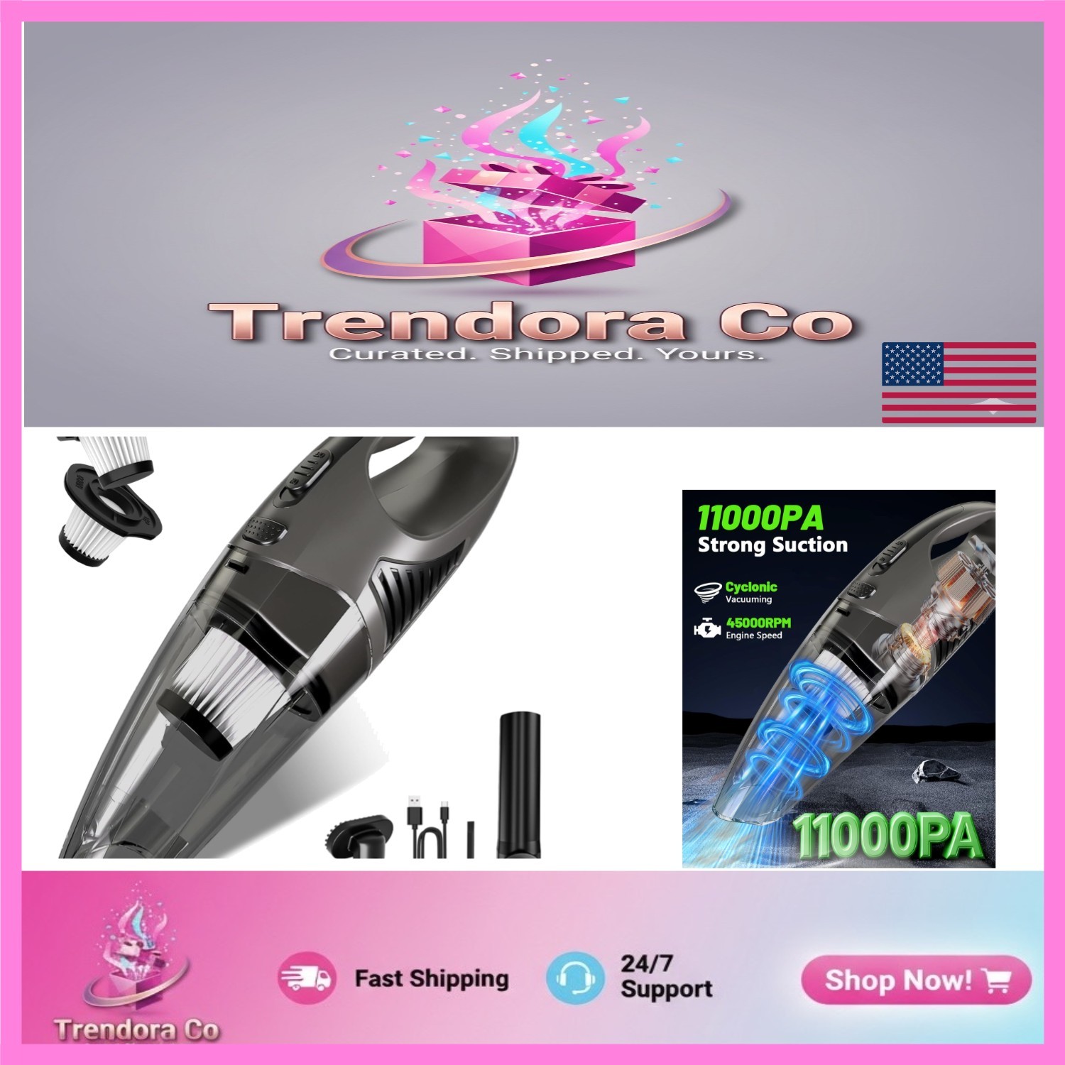Lightweight Rechargeable Vacuum Cleaner with 2 HEPA Filters - Ideal for Homes gallery