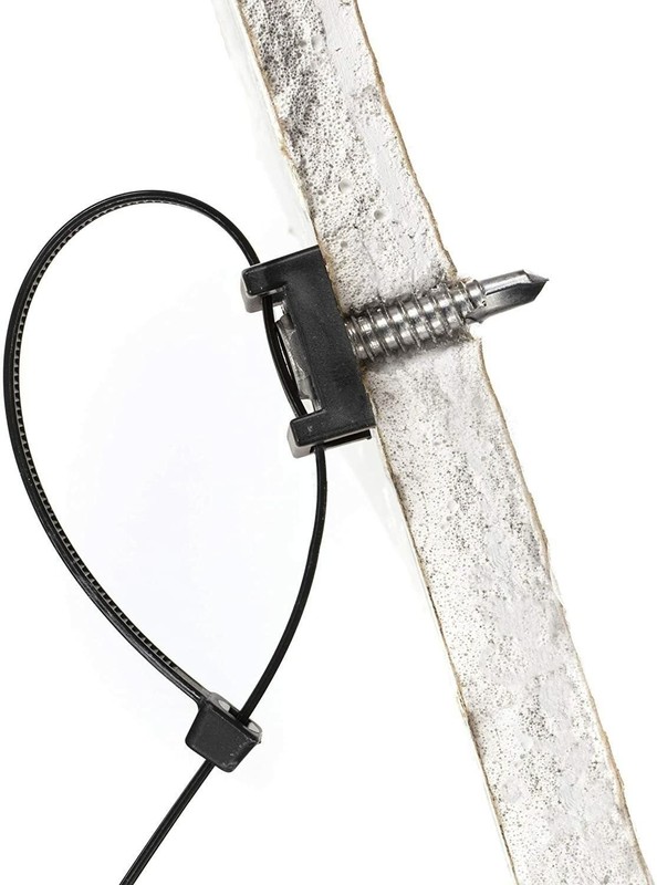 Cable Tie Mounting Base - Black - Mount Saddle Type Wire Holder - 50 Pack gallery