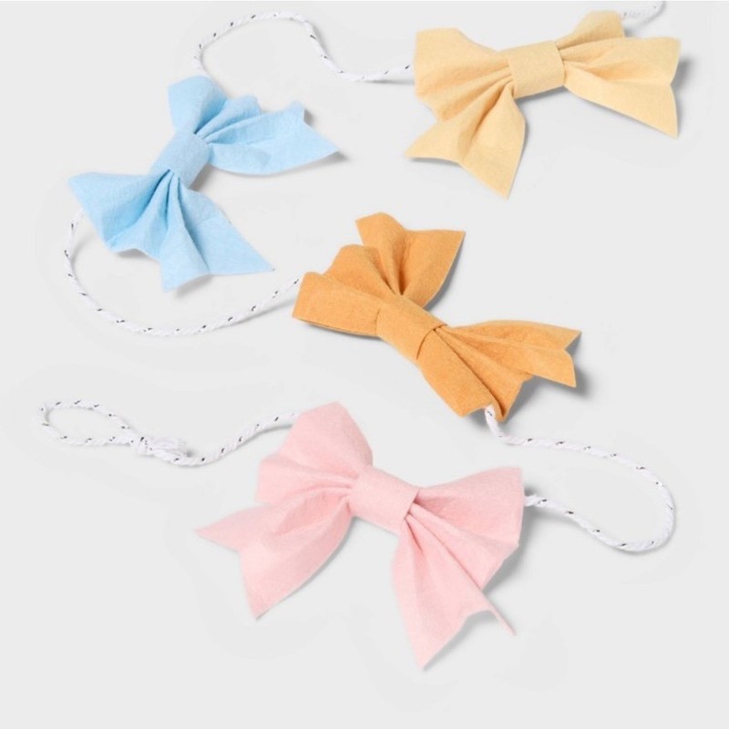 Spritz Easter Pastel Bow Garland 5ft Multicolor Felt Bows Spring Party Decor gallery