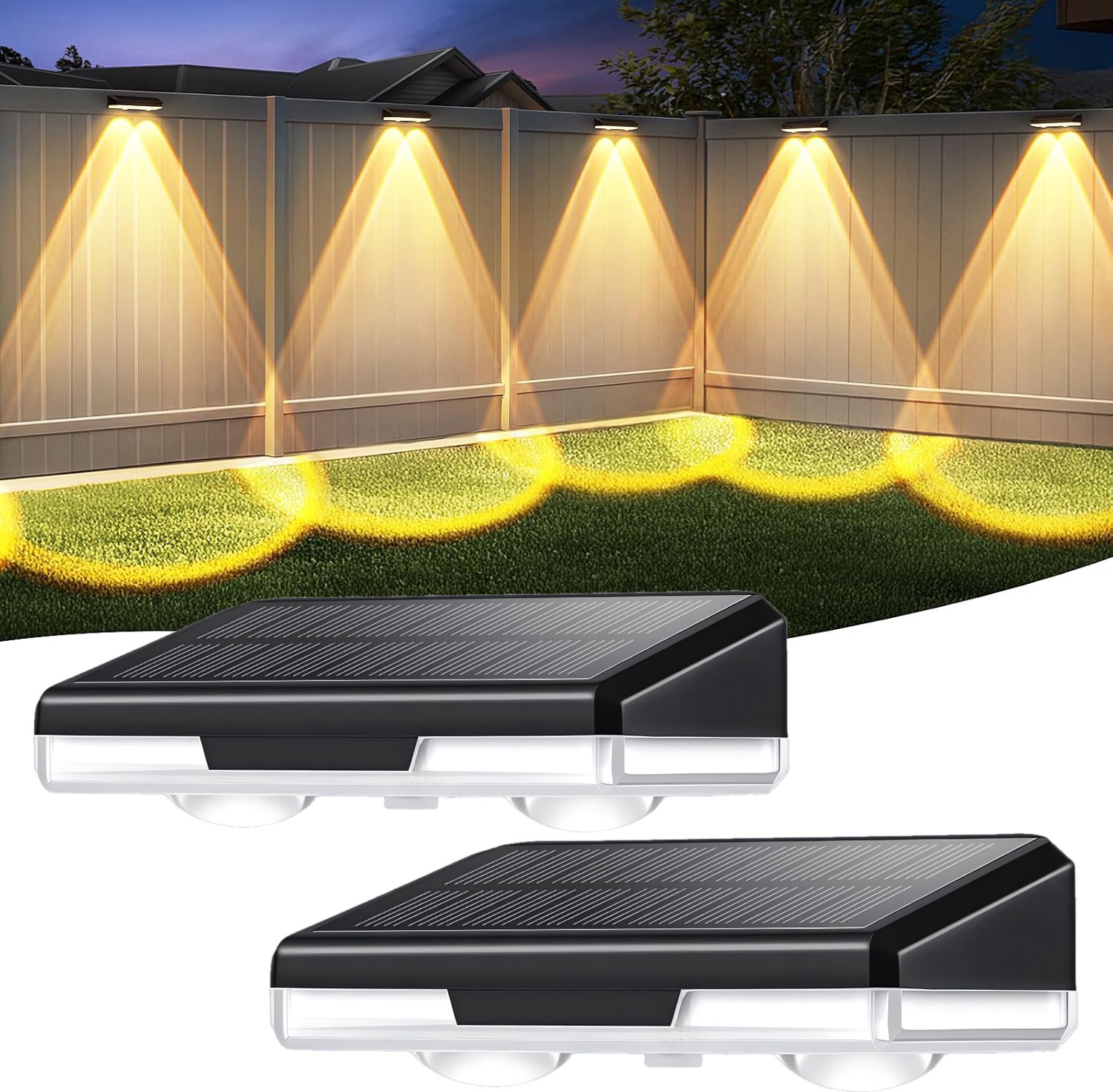 2-8PK LED Solar Power Fence Lights Deck Door Wall Stair Step Outdoor Garden Lamp gallery