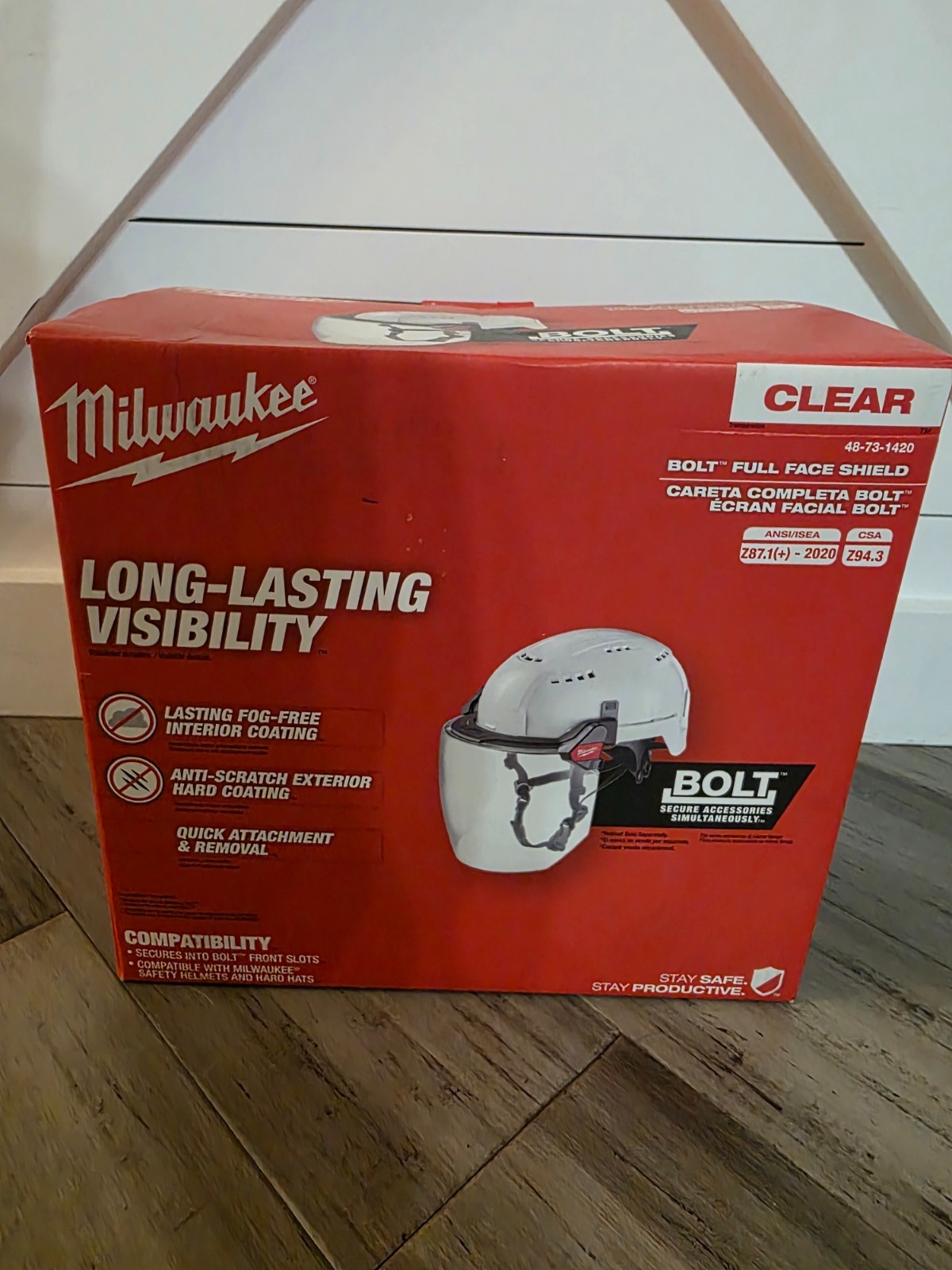 New In Box Milwaukee 48-73-1420 BOLT Full Face Shield Clear Dual Coat Lens gallery