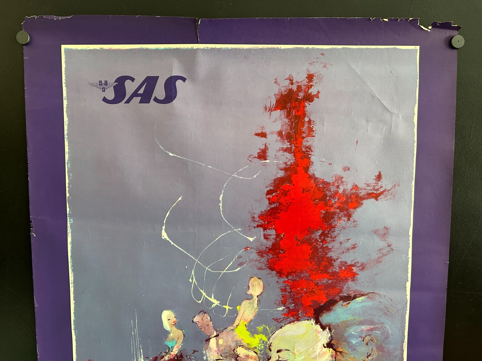 original c. 1950s Pleasant SCANDINAVIA by SAS Scandinavian Airlines 25x39 Poster gallery