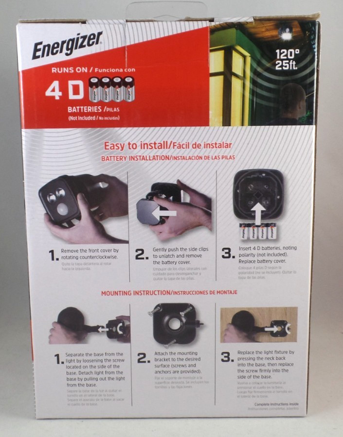 ENERGIZER Motion-Activated LED Spotlight 400 Lumens Outdoor Battery Operated gallery