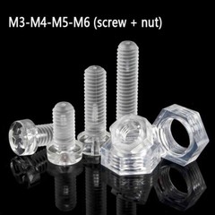 Acrylic Plastic Nylon Clear Transparent Round Pan Phillips Cross Head Screws+Nut
