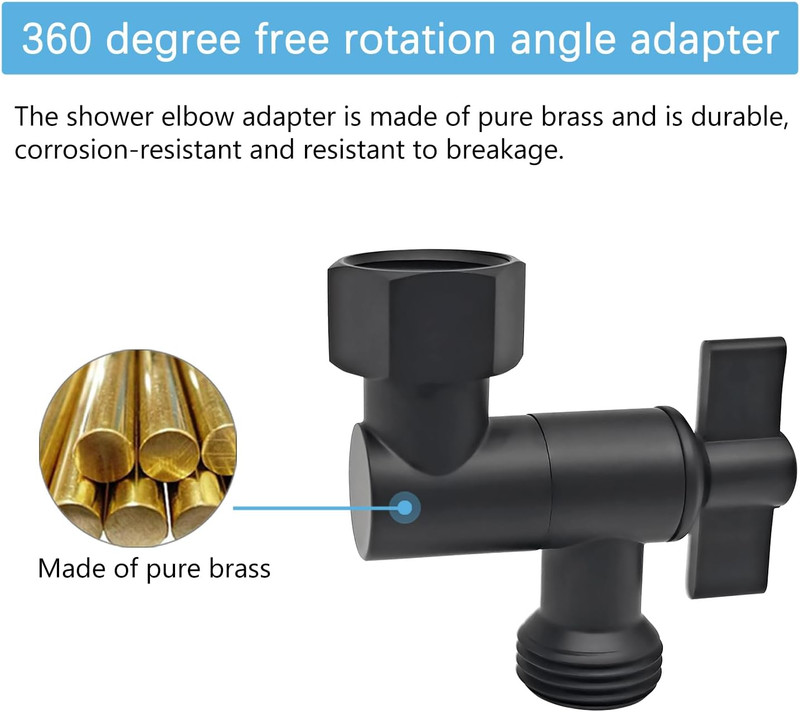 All Metal Shower Angle Adapter, Adjustable Shower Head Extension Adapter, Solid gallery