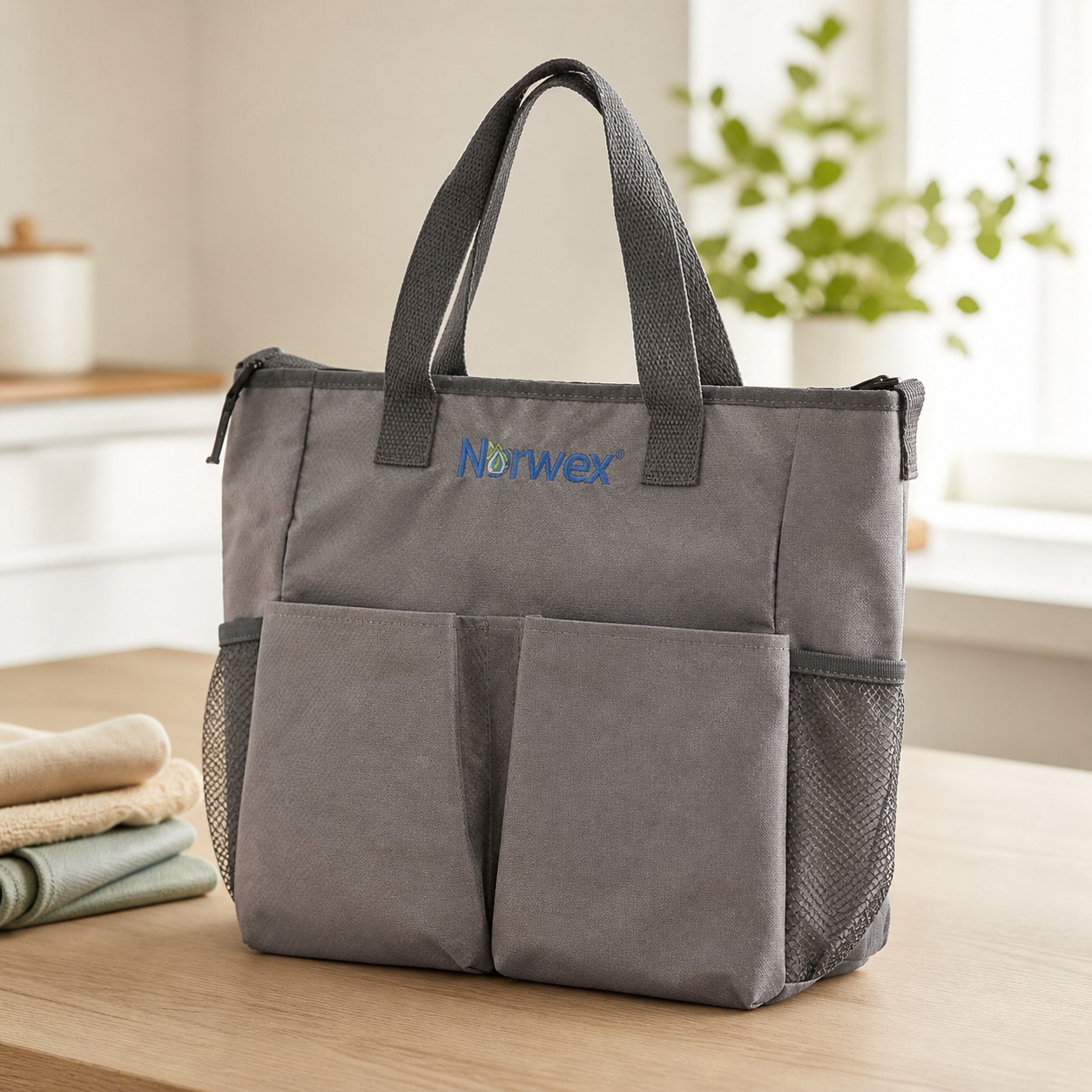 NEW NORWEX CONSULTANT BAG Gray Canvas Product Carrying TOTE 13" x 11" x 5" gallery