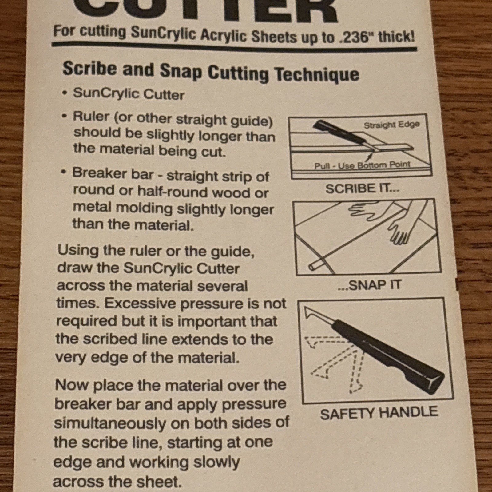 SunCrylic Acrylic Sheet Cutter Tool - Folding Blade into Handle, NEW, gallery