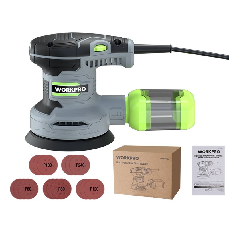 WORKPRO 5" Random Orbit Sander 6 Variable Speeds Sander 7000 to 14000 RPM 2.5Amp gallery
