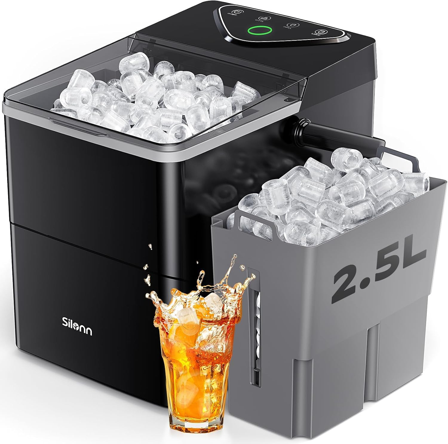 Countertop Ice Maker with Expanding Ice Basket, 9 Cubes in 6 Mins, 2.5L Ice Bask gallery
