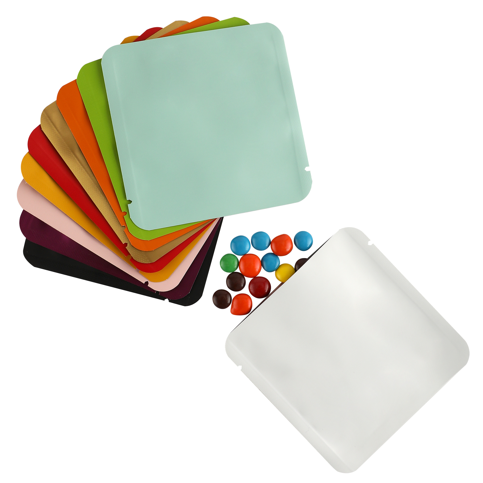 100PCS Matte Open Top Square Bags with Rounded Corner for Beauty Sample gallery