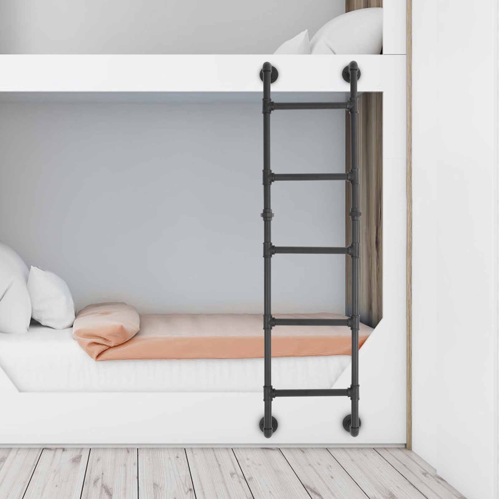 5-Step Ladder Wall/Floor-Mounted Ladders for RV 65" Tall Bunk Bed Black Finish gallery