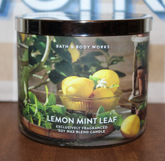 Bath & Body Works Lemon Mint Leaf 3 Wick Scented Candle 14.5 oz