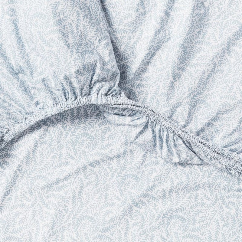Queen 250 Thread Count Organic Percale Sheet Set Blue Floral - Threshold: gallery