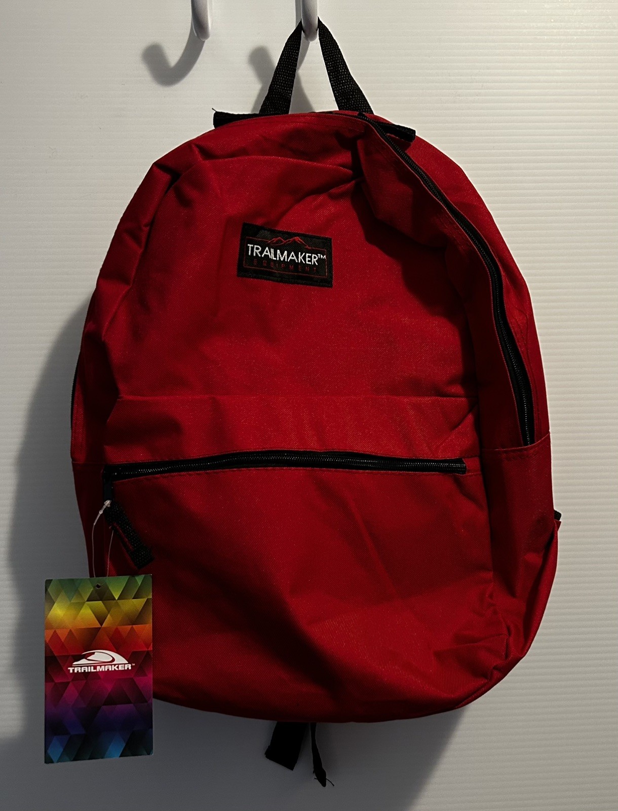 Trailmaker Equipment Classic Red 17” Backpack W/ Adjustable Straps New With Tag