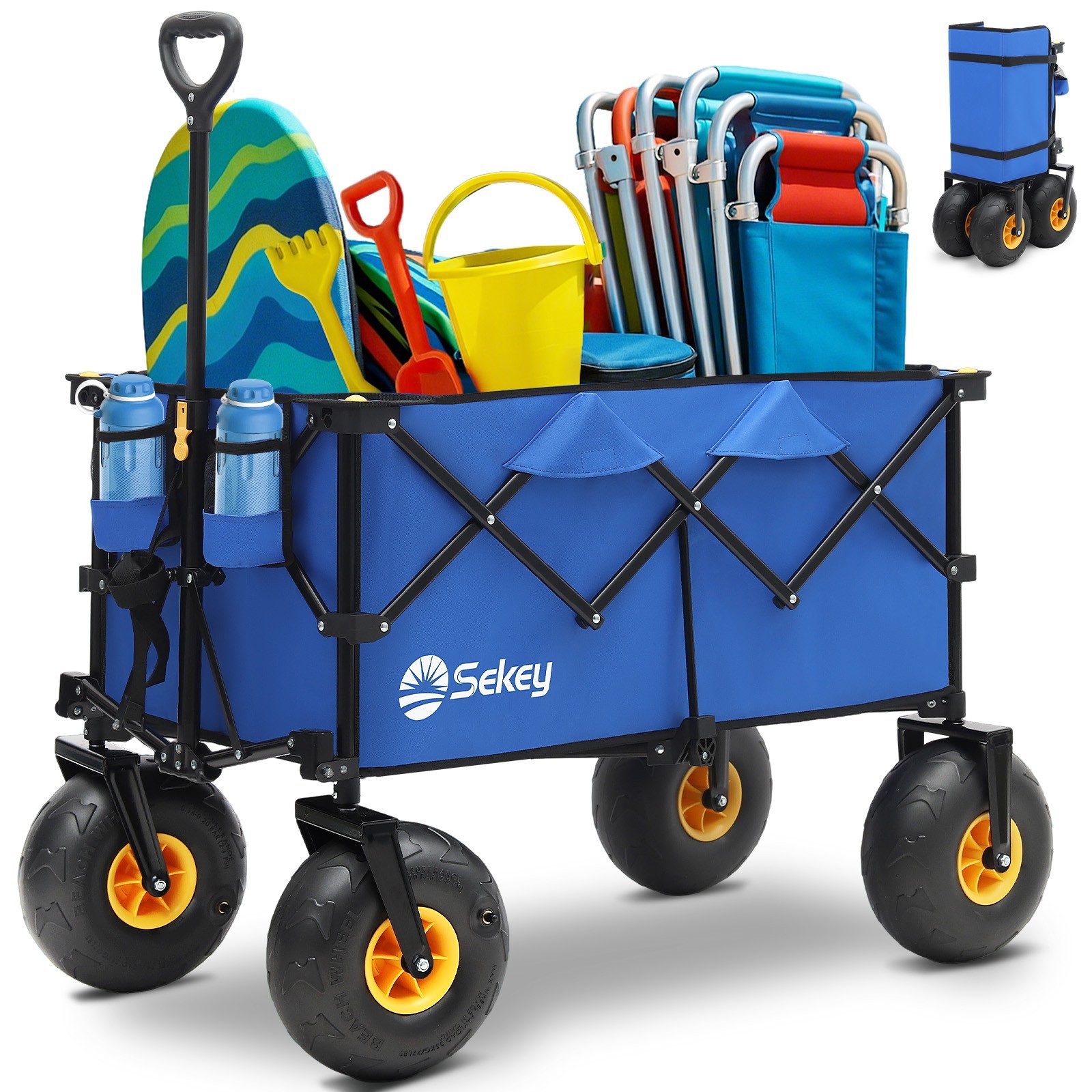 Sekey Beach Wagon –600lb Capacity, Sand-Proof Wheels, Foldable. gallery