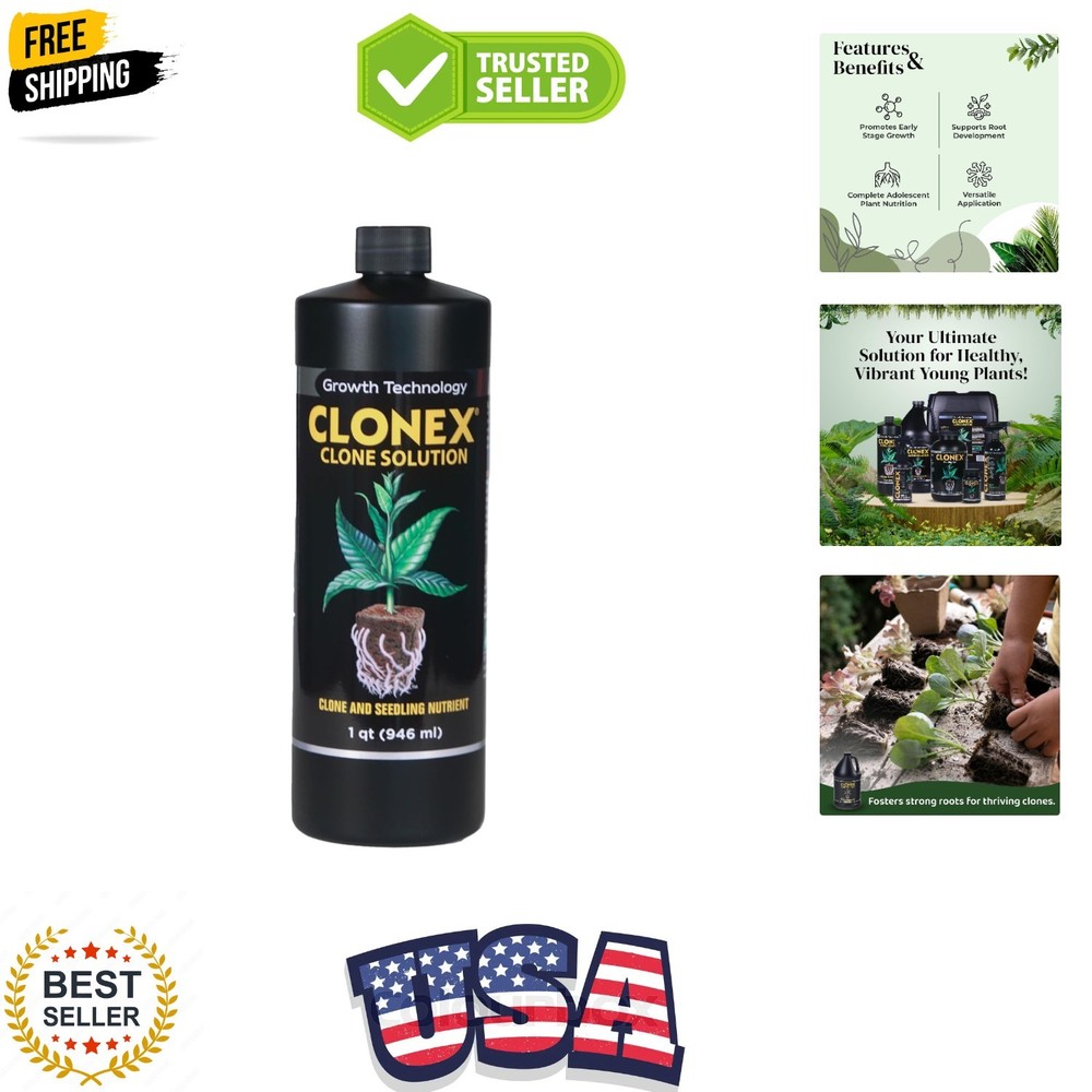 Clone Solution, Professional-Grade Nutrient Formula for Seedlings, Cuttings, ...