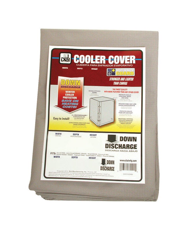 Dial 8912 Gray Polyester Evaporative Cooler Cover 34 H x 28 W x 28 D in.