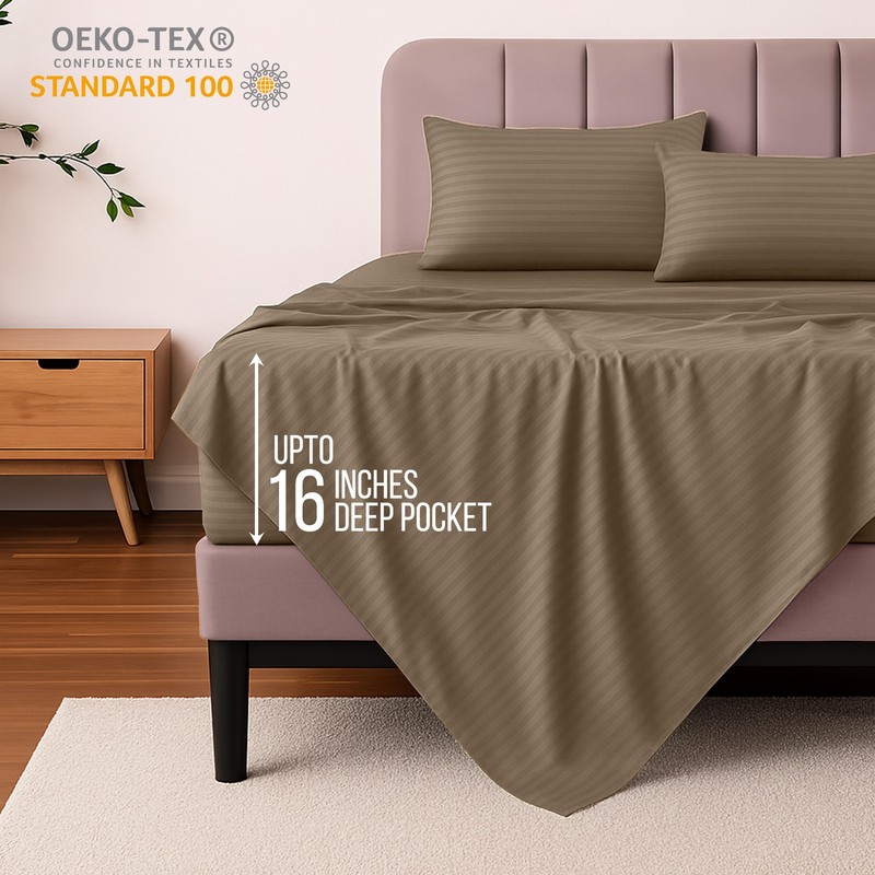 4Piece Bed Sheets 1800 Series Microfiber Comfort Deep Pocket Hotel Bed Sheet Set gallery