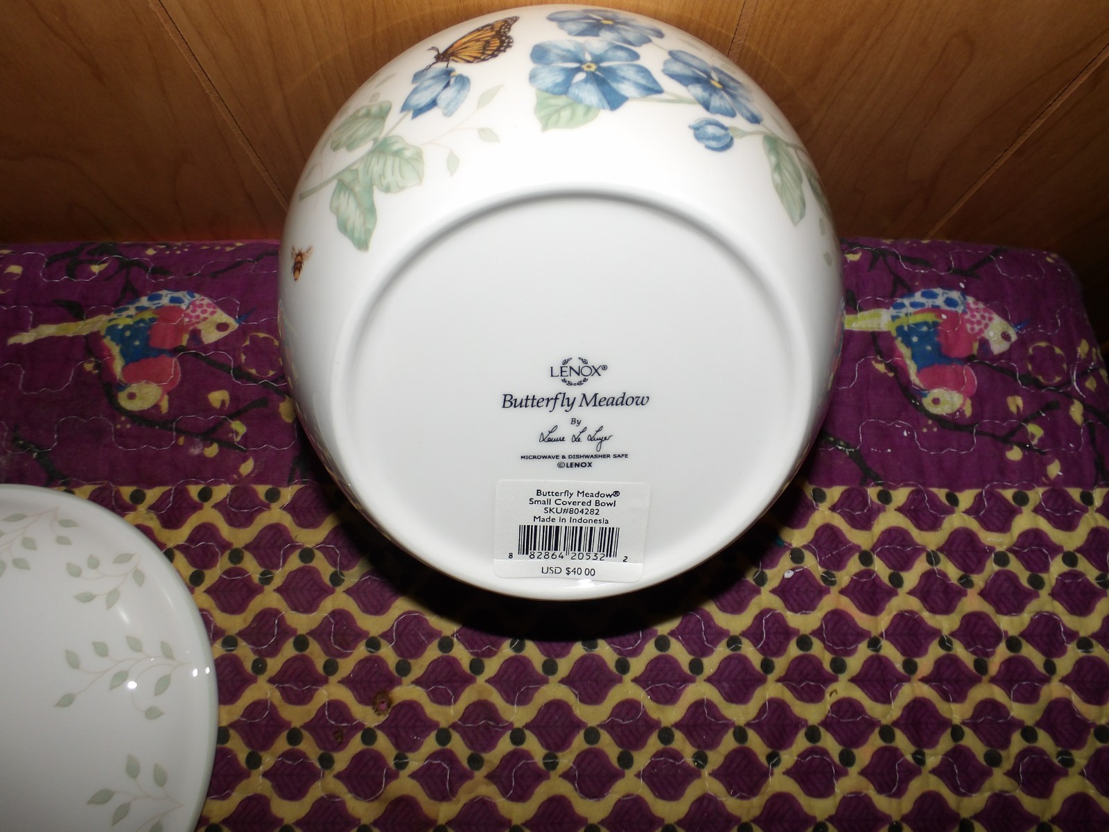 Lenox Butterfly Meadow Covered Casserole Dish 6 1/2 " Bowl Blue Flowers gallery