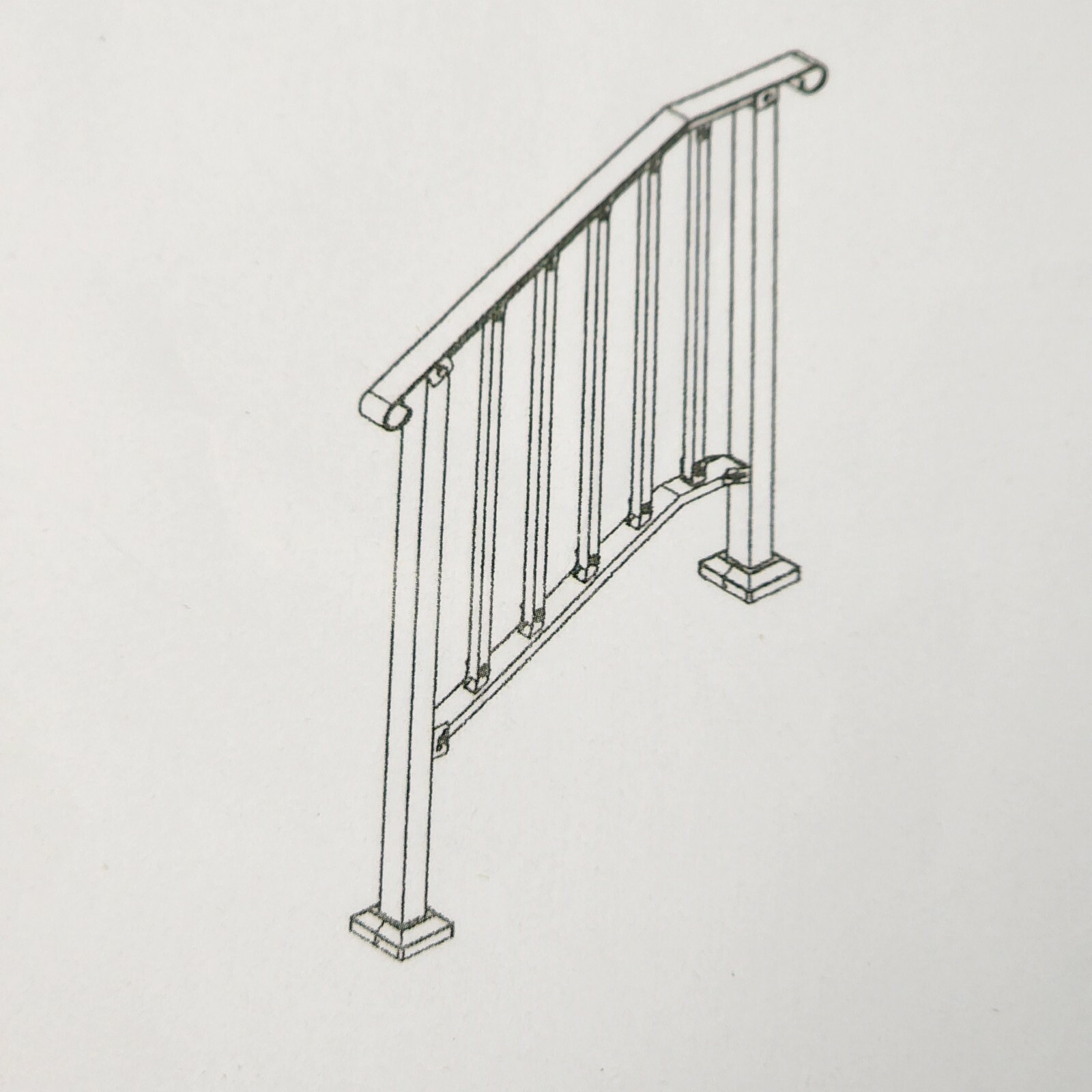 Iron Handrail Picket Hand Railing Rail Fits 2-3 Steps Black fit Home Outdoor gallery