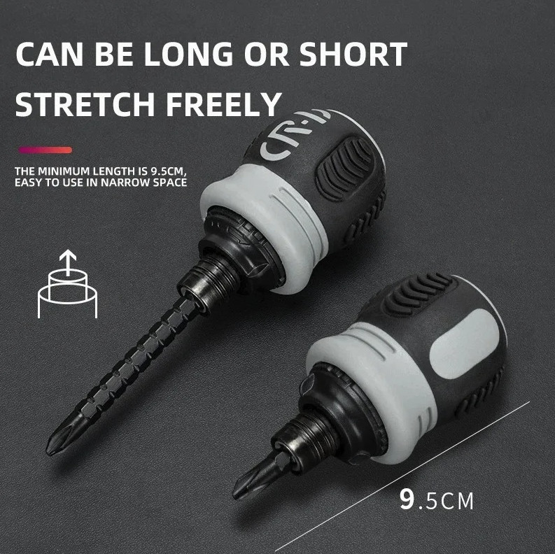 1pc Mini Ratchet Precision Screwdriver 13-in-1 Magnetic Telescopic Tool - NEW