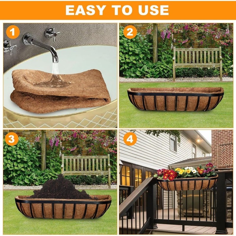 2Pcs Coco Trough Liners 24" 30" 36" 48" Wall Planter Basket Replacement Liners gallery
