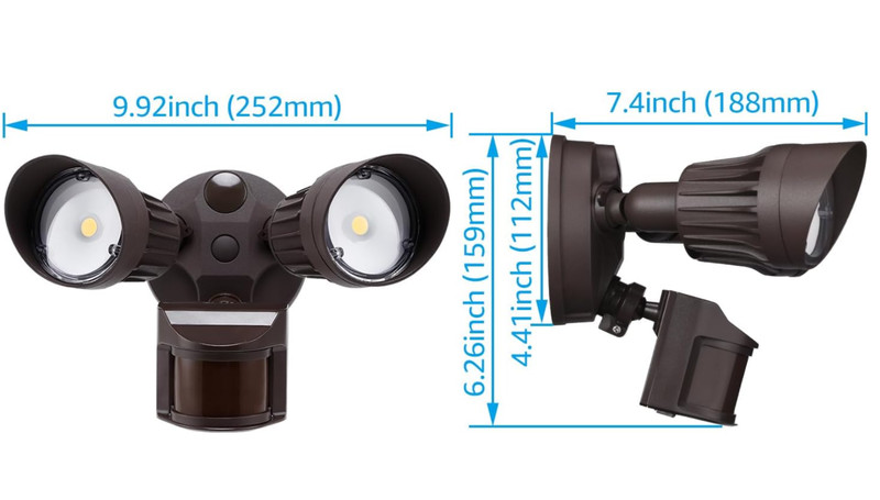 LEONLITE COB LED Security Light, Motion Sensor 2 Head BRZ, Bronze (3000K) gallery