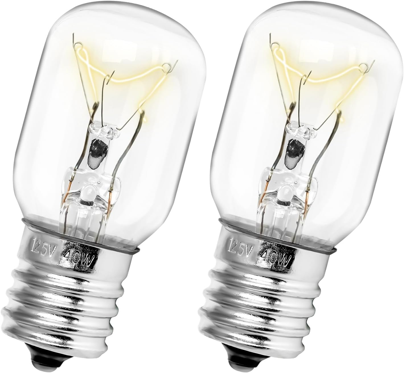 Microwave Light Bulb - Fits GE, Whirlpool & More - 125V 40W, E17 Base, 2 Pack gallery