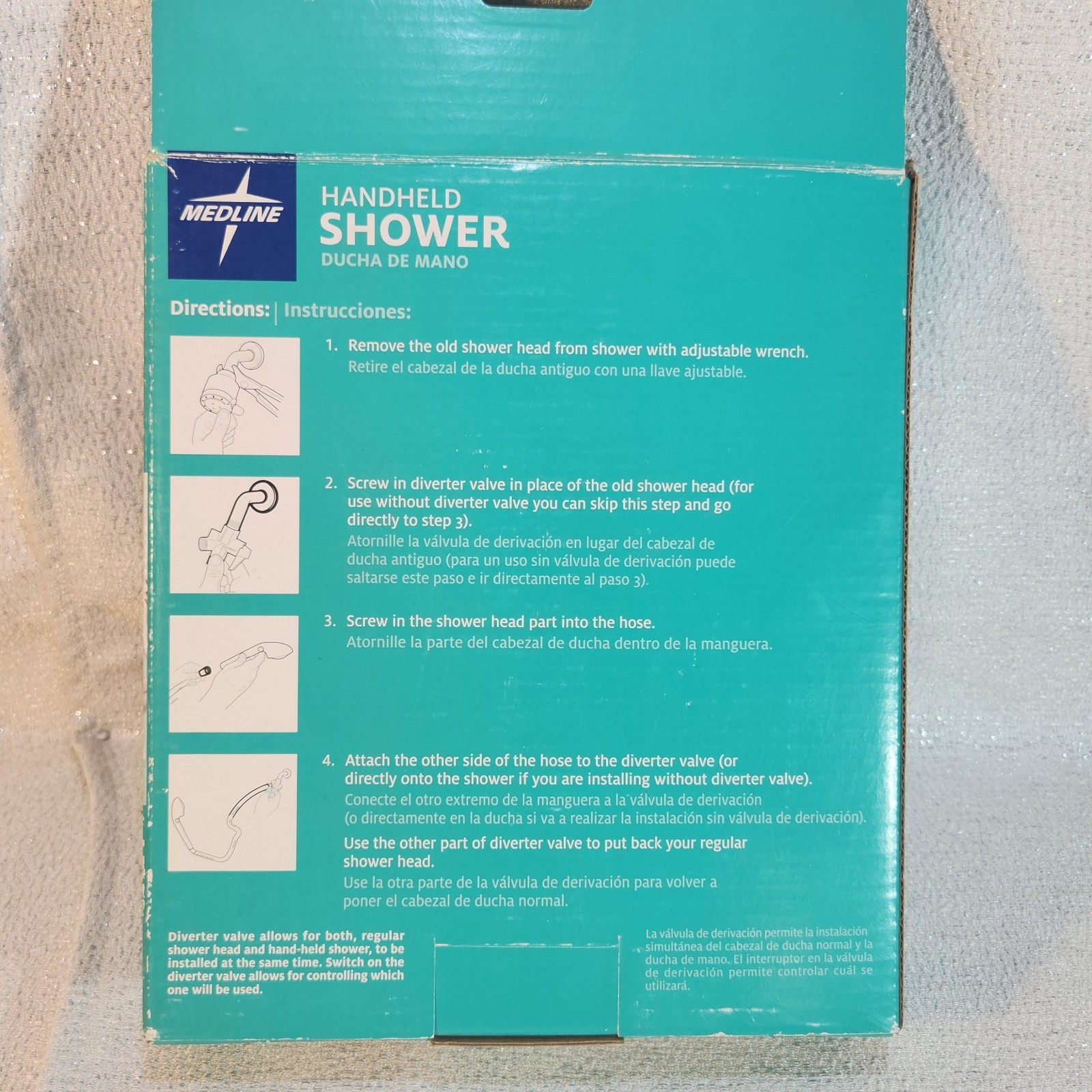 Medline Handheld Shower With Extra-Long 84" Hose Also Good For Bathing Pets NEW gallery