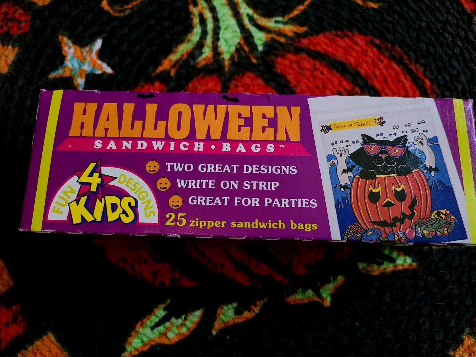 NOS Vintage 1992 Fun Designs Halloween Sandwich Bags 25 Count gallery