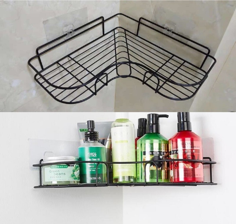 Shower Caddy Shelf Bathroom Corner Bath Storage Holder Organizer Triangular Rack gallery