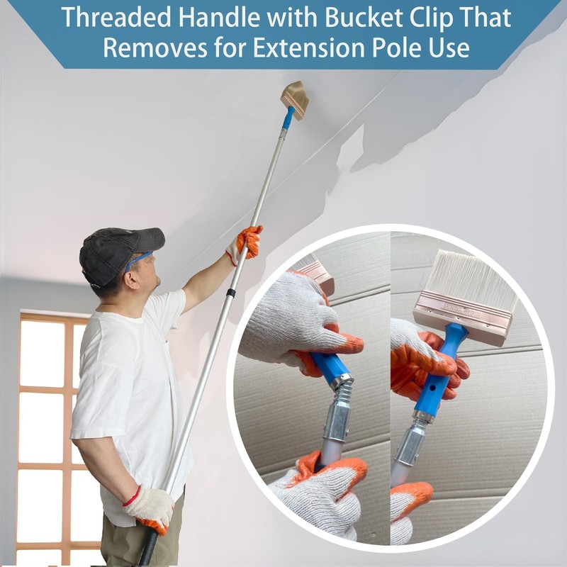 Deck Stain Brush, 5 Inch Deck Paint Brush with Threaded Handle for Extension gallery