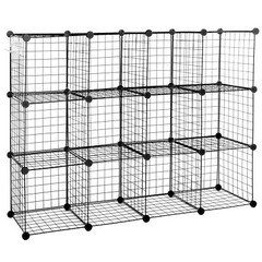 12-Cube Storage Shelf Wire Cube Storage Organizer DIY Closet Cabinet Indoor